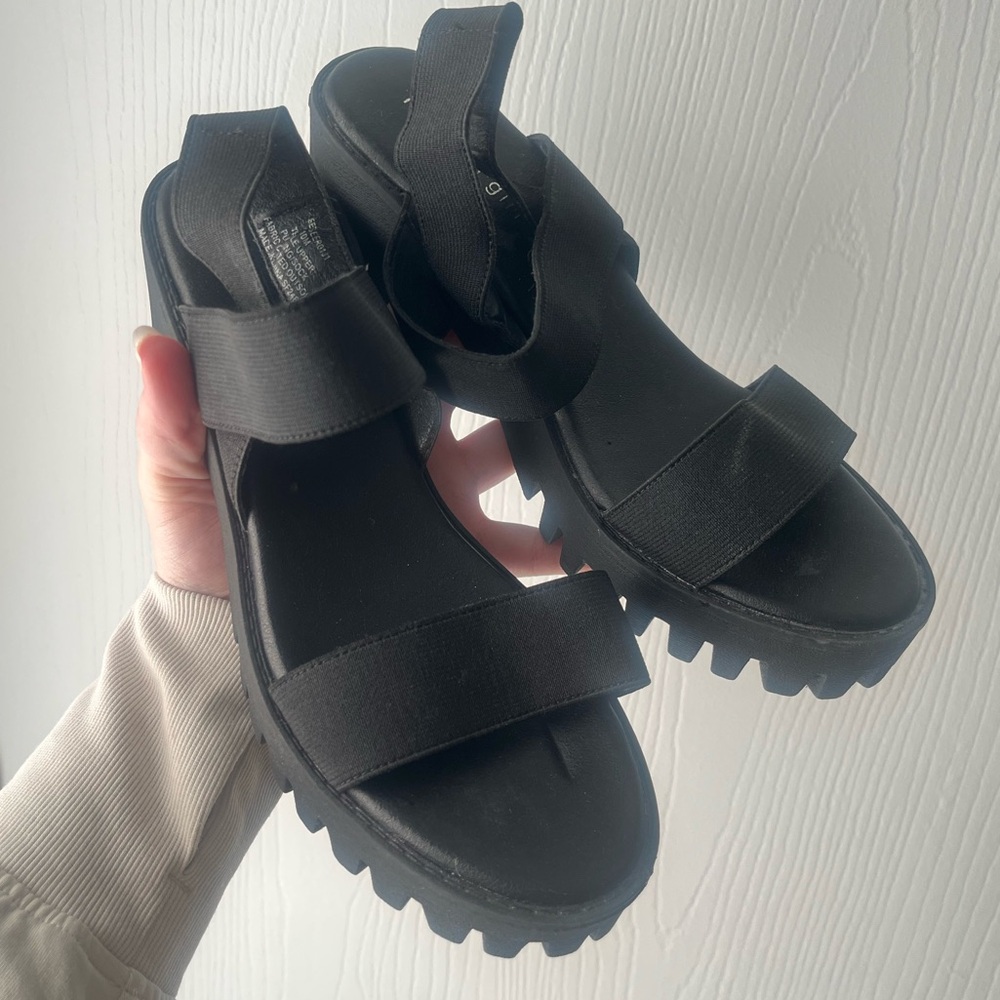 Madden Girl Black Chunky Sandals